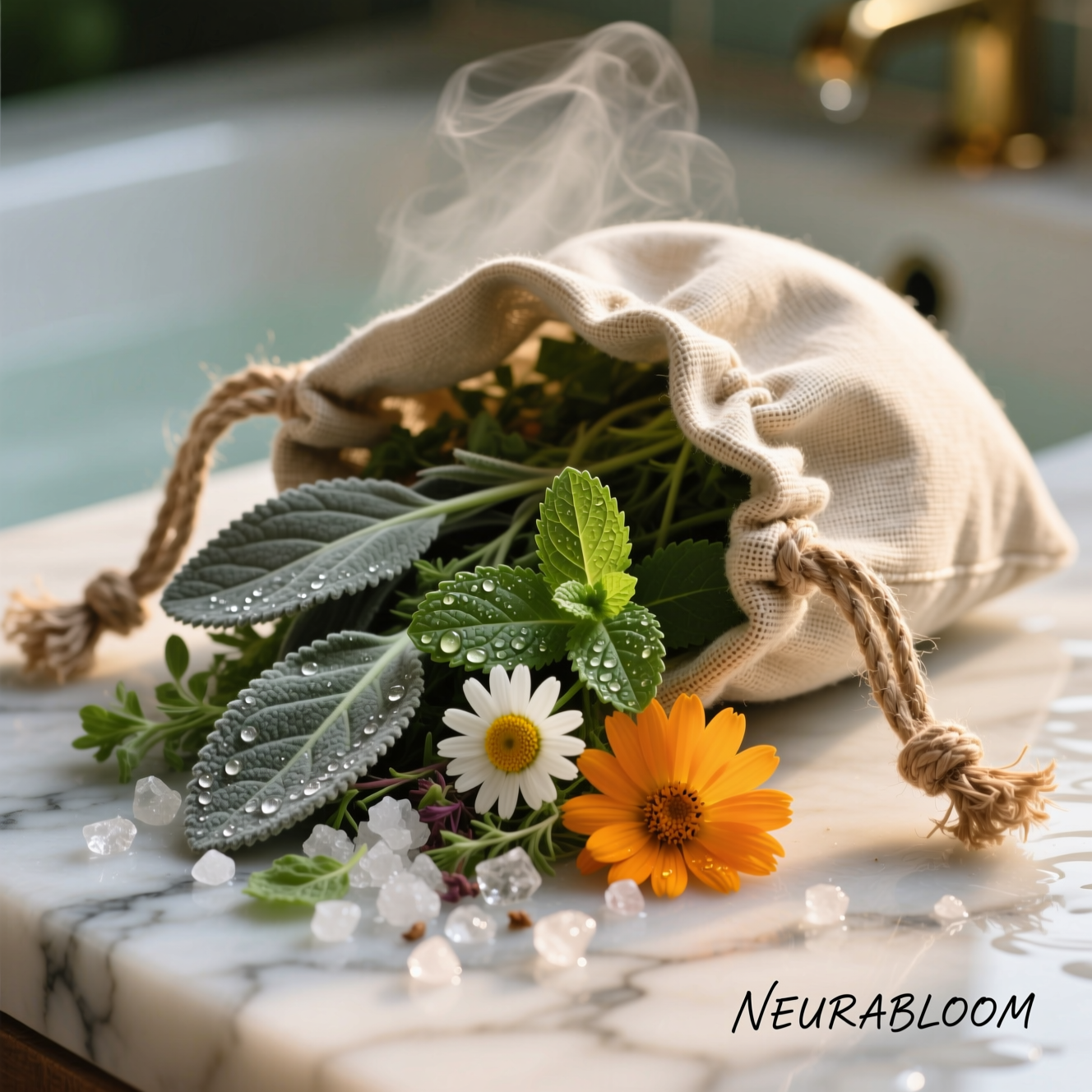 Чай для ванной (Шалфей, мята, ромашка, календула) Сбор 1.