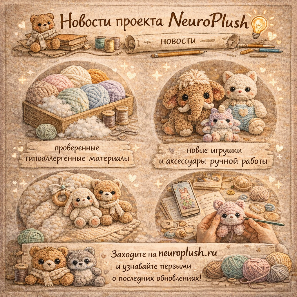 Вязаные игрушки ручной работы NeuroPlush и новые изделия проекта